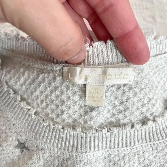 Lisa Todd Glow Up Star Sweater Distressed Hem Green Neon Star Accent Size 1X - Picture 4 of 5